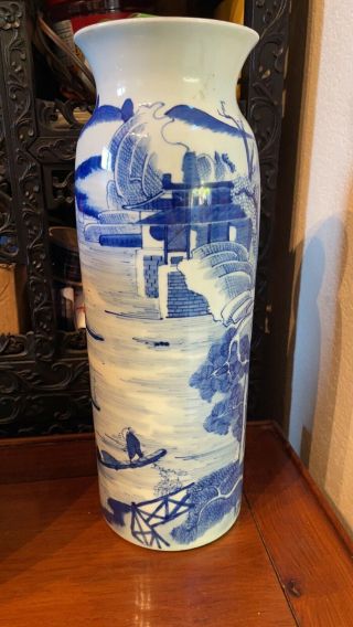 Chinese Old Blue And White Vase Asian China