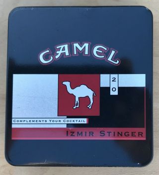 Vintage Camel Exotic Blends Izmir Stinger Collectible Metal Black Cigarette Tin