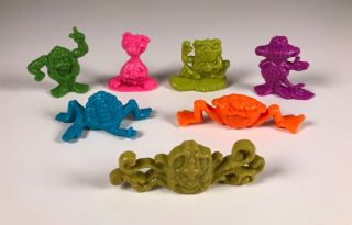 Vintage Ralston Freakies Cereal Box Toy Full Set Plastic Figures Premium Prize