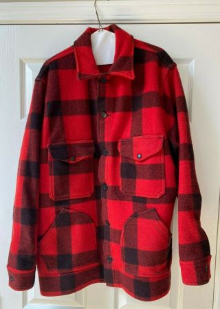 Vintage Filson Style 85 Mackinaw Buffalo Plaid Wool Jacket Men 