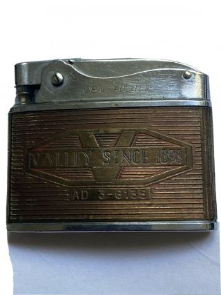 Vintage Ideal Adliter Cigarette Lighter With Valley Foundry & Machine Ad