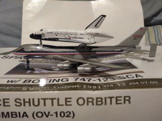 Dragon Wings Drw - 55254 Nasa 747 - 123 N905na " Chrome " & Space Shuttle Columbia