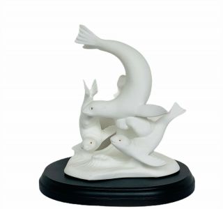 Lenox Adventure Fur Seals Sculpture White Porcelain Statue Figurine Decor Vtg 94