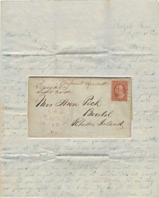 1851 - Letter From Gonzales Texas With Info About Building An Early College