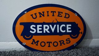 Vintage United Service Motors Porcelain Sign Gas Oil Metal Station Rare Pump Ad