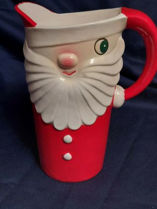 Vintage 1959 Holt Howard Winking Santa Pitcher 7.  5 " Ceramic Christmas