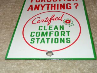 Vintage Flying A,  Associated Gasoline Restroom 7 " Porcelain Metal Oil Sign