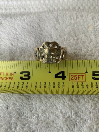 Vintage 10k Gold Scottish Rite Double Headed Eagle Masonic 32nd Degree Ring