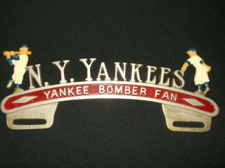 Vintage York Yankees License Plate Topper