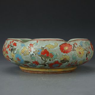 Chinese Antique Qing Dynasty Famille Rose Porcelain Fish Wash