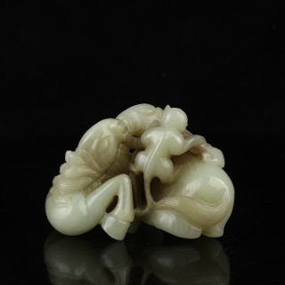 Chinese Exquisite Handmade Horse Monkey Carving Hetian Jade Statue