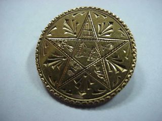 1860 Great Britain Uk Gold Sovereign Masonic Eastern Star Love Token Pin Mason