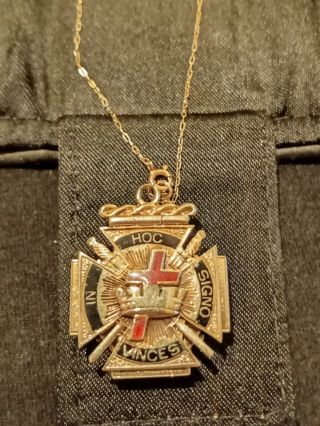32 Degree Scottish Rite Tri - Fold Masonic Medallion 14k Gold