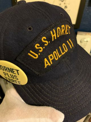 Apollo 11 Uss Hornet Hat Signed & Worn On Ship Project Leader Robert C.  Sharp