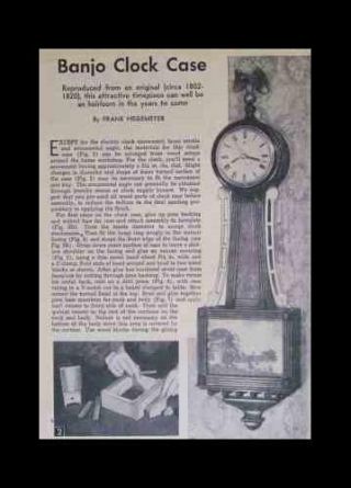 Early American Banjo Clock 1802 Design Howto Build Plans