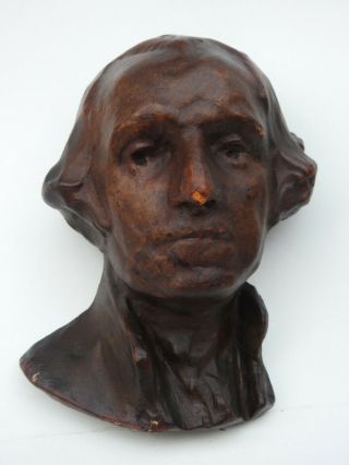 Vtg Signed Gutzon Borglum - Mt Rushmore Pres.  George Washington Cast Bust/maquette