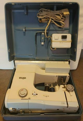 Vintage Elna Su 62c Electronic Sewing Machine Pedal Steel Case