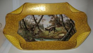 1876 - 86 Haviland Limoges Napkin Fold Platter & 8 Wildlife Plates Ovington Bros