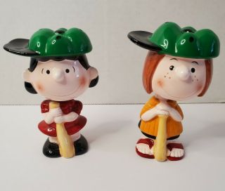 Vintage Peanuts Snoopy Baseball Ceramic Bobblehead Nodders Lucy Peppermint Patty