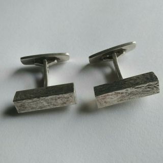 Vintage Art Deco Sterling Silver Cufflinks.  925s.  Made In Denmark.  Axel Holm