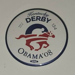 Kentucky Derby Race 2008 Barack Obama For President Campaign Button Pin Pinback