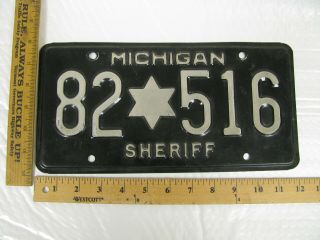 Michigan Mn Sheriff Cop Police Trooper License Plate Tag 82 - 516 82516
