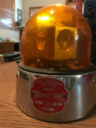 Federal Signal Model 15 Junior Beacon Ray Plastic Amber Dome 12v Magnet Mount