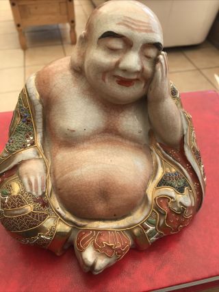 Vintage / Antigue Japanese Buddha - Crazing :accept Cond.  In Photos