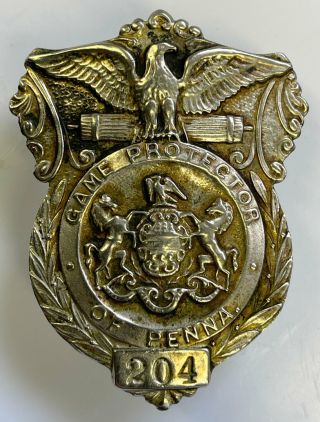 Pa Pennsylvania Game Protector Badge Sterling Silver Warden
