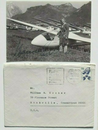 Hanna Reitsch German Aviation Pioneer 1st Female Test Pilot Autograph  Rare