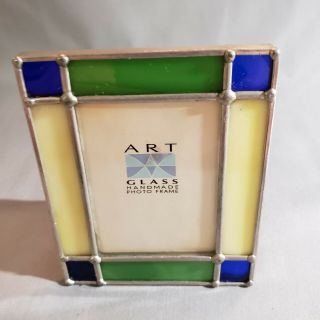 Art Glass Photo Frame - 1 - 3/4 " X 2 - 1/2 " - Handcrafted - Multi Colored