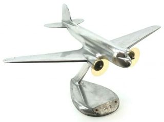 Douglas Dc - 3 Airplane Airline Desk Display Metal Model Raise Up Verkuyl Vintage
