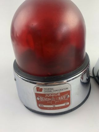 Vintage Federal Sign & Signal Junior Beacon Ray Emergency Light Lamp Model 15A 2