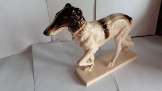 Borzoi Russian Wolfhound Greyhound German porcelain figurine Hertwig 3653u 2