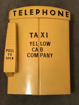 Vintage Yellow Cab Taxi Station Call Box Telephone Old Phone Gamewell Transit