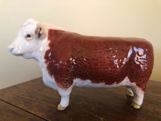 Beswick Hereford Bull Cattle Extremely Detailed Antique Perfect Cows