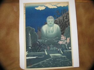 Buddha Of Kamakura & Buddha In Moonlight Japanese Woodblock Prints