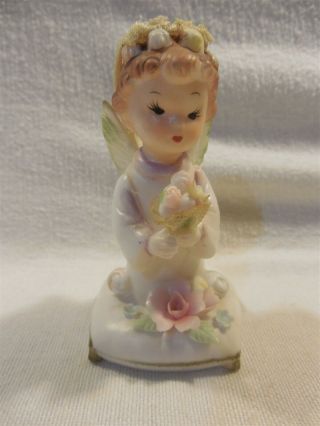 Vintage Napco Japan Ceramic June Birthday Girl Angel On Pillow Figurine C6612