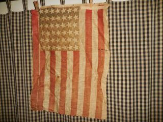 Vintage 42 Star American Parade Flag 23 1/2 " X 17 " 6/6/6/6/6/6/6 Pattern