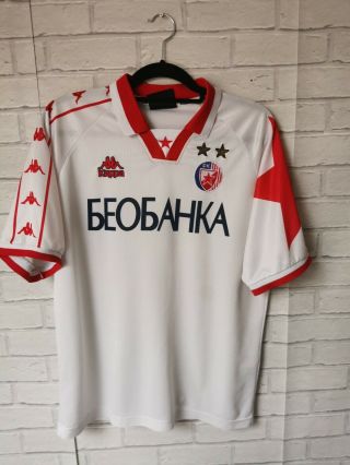 Red Star Belgrade 1997 - 1998 Away Kappa Vintage Football Shirt - Large