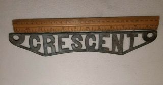 Vintage Crescent Galvanized Sign Plaque " Crescent Tools ? "