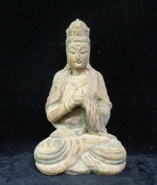 Rare Fine Large Old Chinese Hand Carving Wooden Buddha Statue Sculpture