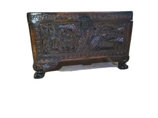 Antique Chinese Hand Carved Camphor Trunk/chest