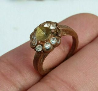 Scarce Ancient Medieval Bronze Roman Ring Authentic Old Museum Artifact