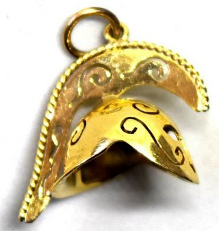 Vintage 18k Yellow Gold Roman Helmet Pendant/charm