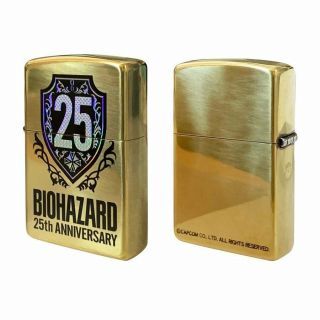 Zippo Resident Evil Biohazard Hologram 25th Anniversary Gold Lighter Japan