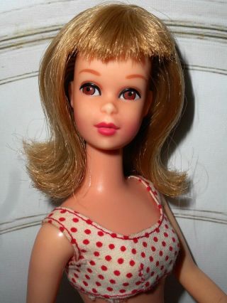Vintage Barbie Blonde Straight Leg Francie Doll In Swimsuit