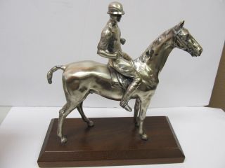 Weidlich Bros W B Mfg Co Silverplated Rider On Horse 2288 W/ Stand Good Cond