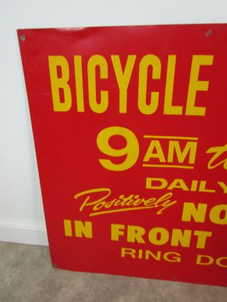 RARE Vintage BICYCLE REGISTRATION Sign Fire station cycle fireman 2