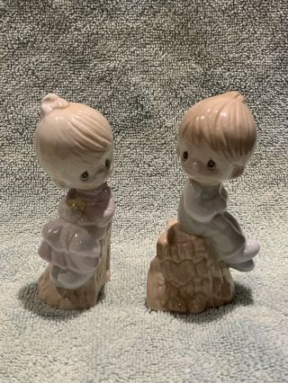 Precious Moments - Girl/boy On Stump Salt And Pepper Shakers - 357308 - 1993